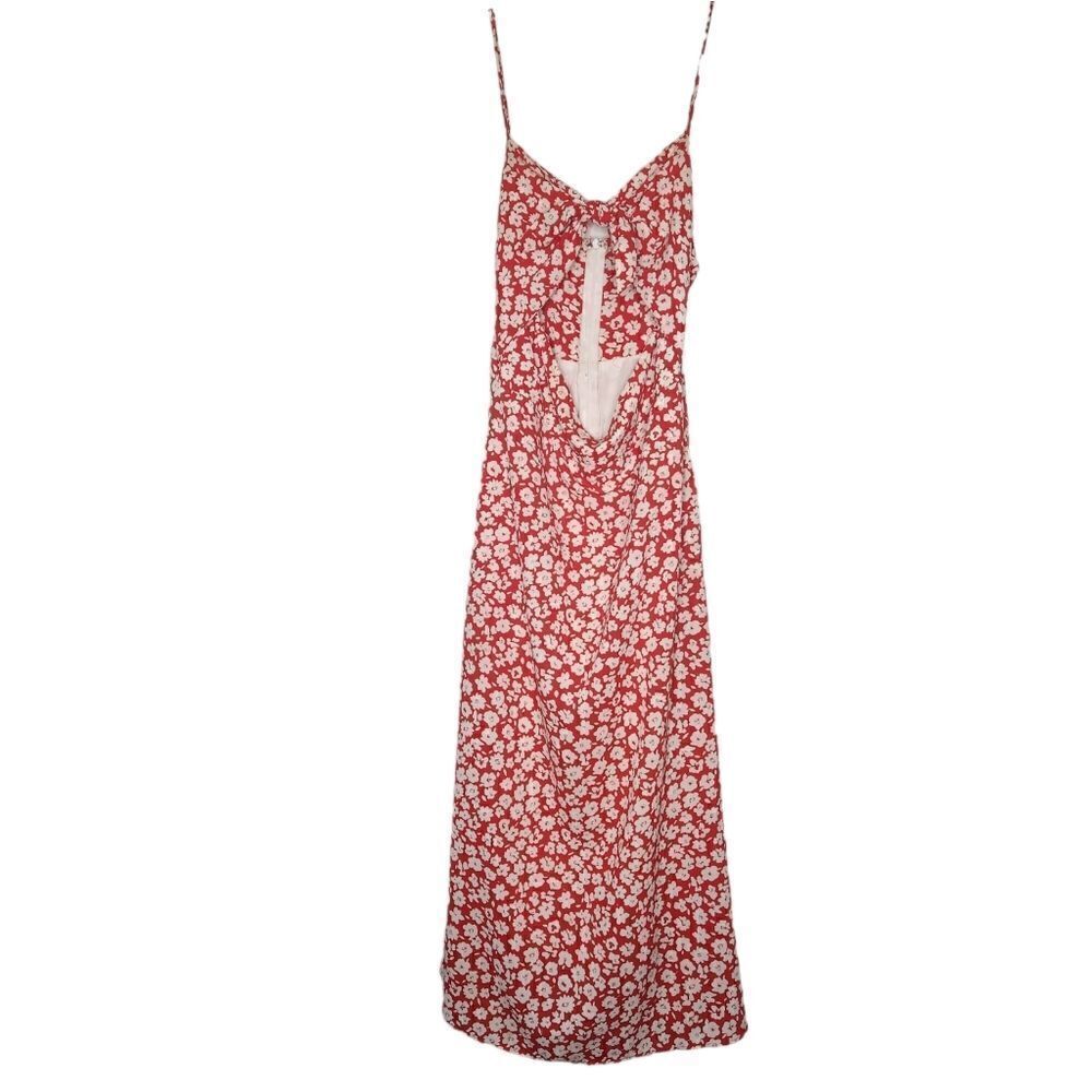 Whyte Valentyne	 floral cutout dress Red white midi